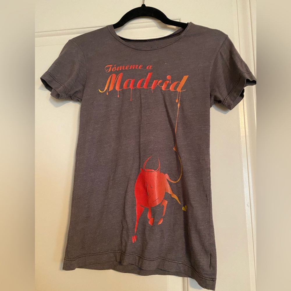 Urban Outfitters Madrid Bull T-Shirt - Gray and Red